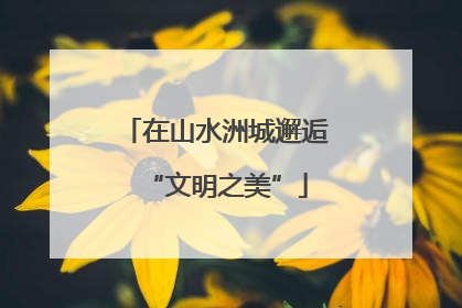 在山水洲城邂逅“文明之美”